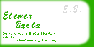 elemer barla business card